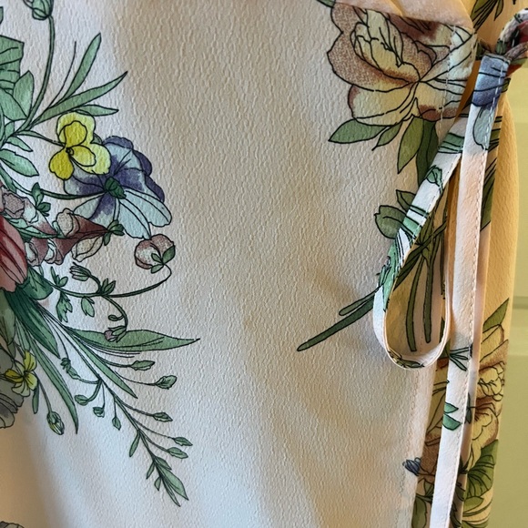 Topshop pink floral midi wrap dress, size 6 - Picture 4 of 6